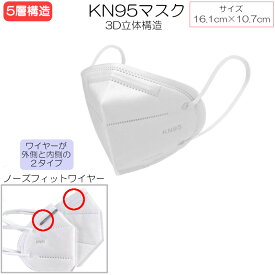 更にクーポン割引！特価！KN95 2種類 高性能5層立体型マスク10枚組 5層構造 ノーズワイヤー2タイプ ホワイト ノーズワイヤー入り 数量限定入荷！（PP不織布2層+メルトブローン布×2+PP不織布）花粉・PM2.5・飛沫防止 使い捨てマスク NCMC4161P10＊
