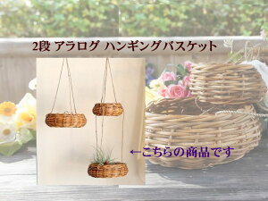 L 浅型2段 アラログ ハンギング バスケット 収納 小物入れ グリーンポット 吊下げ籠 かご カゴ