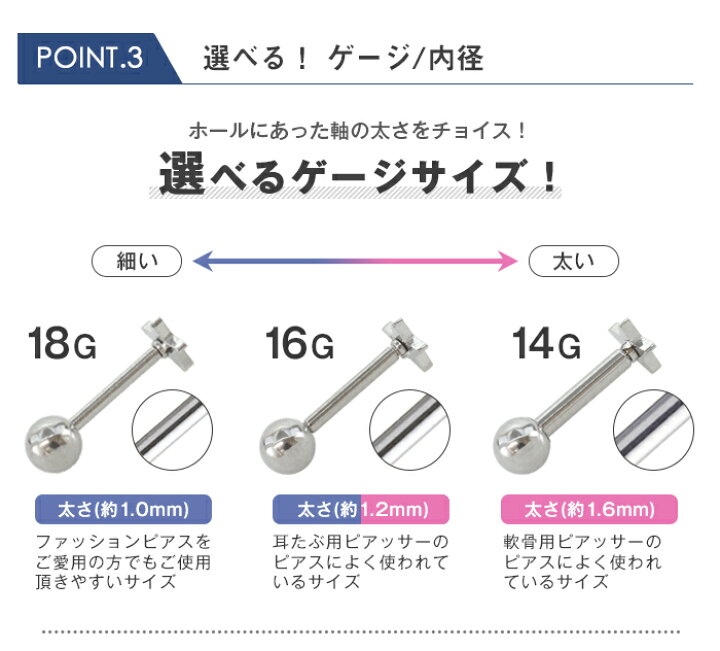 楽天市場】ボディピアス 18G 16G 14G フラット3デザイン インターナル ラブレットスタッド/ストレートバーベル(1個売り)◇オマケ革命◇ : ボディピアス・軟骨ピアス ROQUE 楽天市場】ボディピアス 18G 16G 14G フラット3デザイン インターナル ラブレットスタッド/ストレートバーベル(1個売り)◇オマケ革命◇ : ボディピアス・軟骨ピアス ROQUE