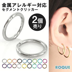 【2個セット】ボディピアス 20G 18G 16G 14G シンプルワンタッチリング セグメントリング 軟骨ピアス ワンタッチピアス つけっぱなし ピアス リングピアス フープピアス 金属アレルギー 対応 セカンドピアス フープ キャッチレス◆オマケ革命◆