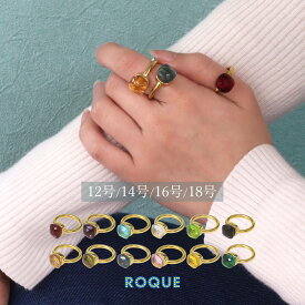 ステンレスリング カラーストーン ヌード デザイン リング 指輪(1個売り)◆オマケ革命◆
