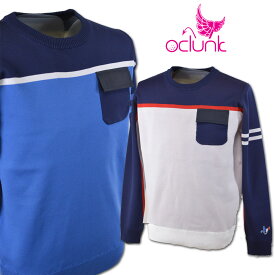 クランク セーター メンズ 春夏用 白 青 cl5mtj51【 あす楽 送料無料 】[ CLUNK ゴルフウェア ゴルフ 長袖 ニット golf おしゃれ かっこいい プレゼント ギフト セール アウトレット ]