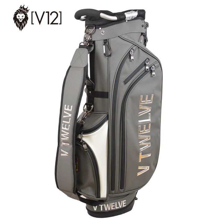 楽天市場】V12 キャディバッグ メンズ レディース 9インチ グレー 