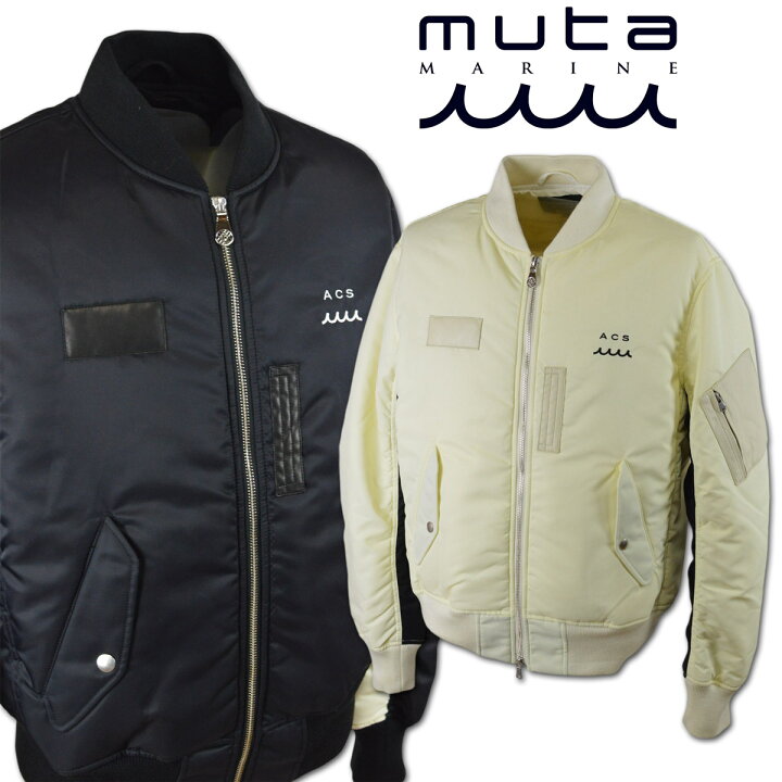 楽天市場】muta ブルゾン MA-1 メンズ 秋冬用 白 黒 M L mmacma2427 