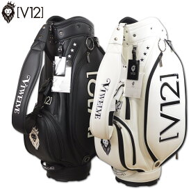 V12 キャディバッグ メンズ 9.5インチ 白 黒 v122511cb04【 あす楽 送料無料 】[ ヴィトゥエルヴ 9.5型 V12 PRO CADDY 9.5 大きい 自立 プロ 5分割 ゴルフバッグ キャディバック ギフト golf ゴルフ 新作 プレゼント レア ]