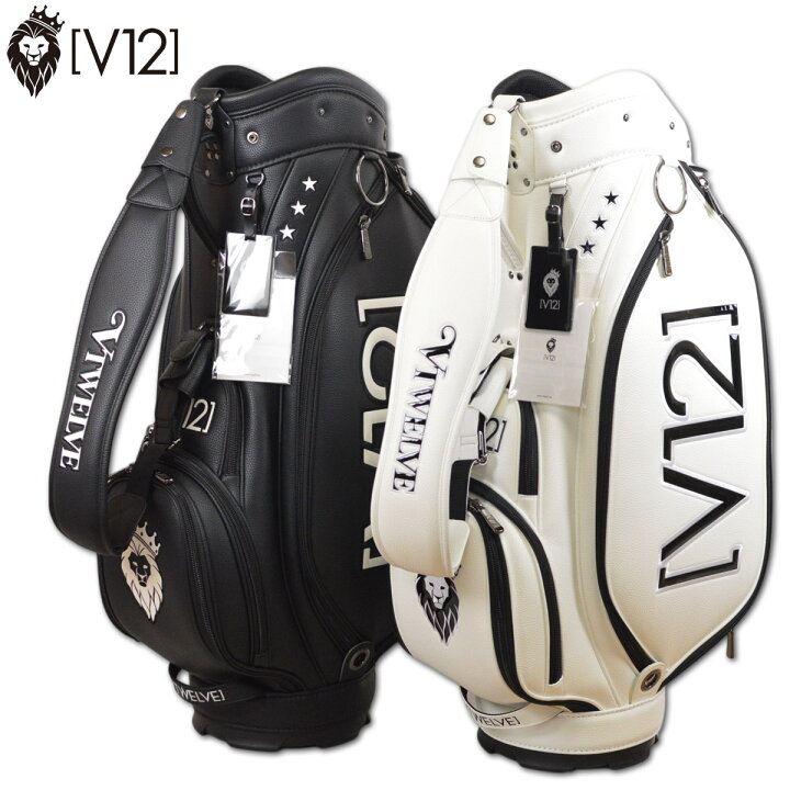 楽天市場】V12 キャディバッグ メンズ 9.5インチ 白 黒 v122511cb04 
