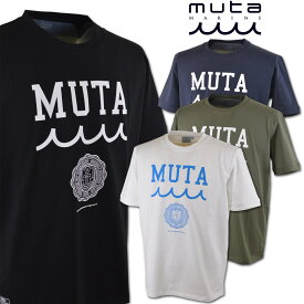 muta 半袖Tシャツ メンズ 春夏用 黒 白 紺 カーキ M L LL mfkw434765【 あす楽 送料無料 】[ ムータ マリン marine 半袖 Tシャツ ストレッチ カレッジロゴ ストレッチTシャツ かっこいい おしゃれ ゴルフ golf コンペ ギフト プレゼント 父の日 ]