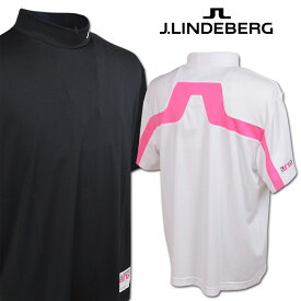 J.リンドバーグ 半袖ハイネックシャツ メンズ 春夏用 黒 白 S M L LL 071-25642【 あす楽 送料無料 】 [ J.LINDEBERG 半袖 シャツ モックネック モックシャツ Jリンドバーグ ジェイリンドバーグ ゴルフ ウェア ゴルフウェア 新作 ギフト プレゼント 夏 ]