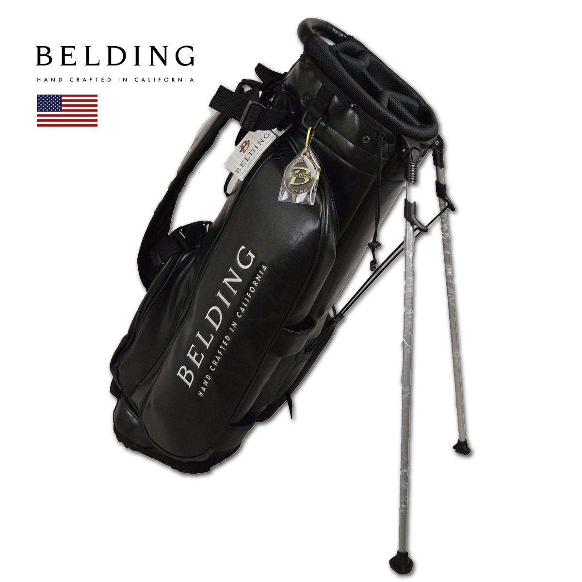Belding キャディバッグ メンズ 黒 スタンド式 Hbcb あす楽 送料無料 ベルディング ゴルフ スタンド 8 5インチ 5分割 レア ブラック 人気商品 おしゃれ 限定 高級 2 0 スタンドバッグ Golf キャディーバッグ サンバード かっこいい ゴルフバッグ