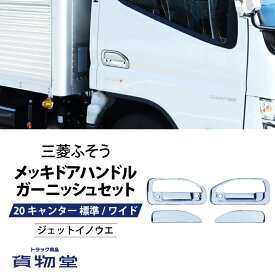 メッキドアハンドルガーニッシュセット 三菱ふそう 20キャンター標準/ワイド(スマートキー仕様車用) 572223 ジェットイノウエ トラック用品 トラック 外装 装飾 カスタムパーツ メッキパーツ メッキ製品 ドアグリップ ドアハンドル ガーニッシュ