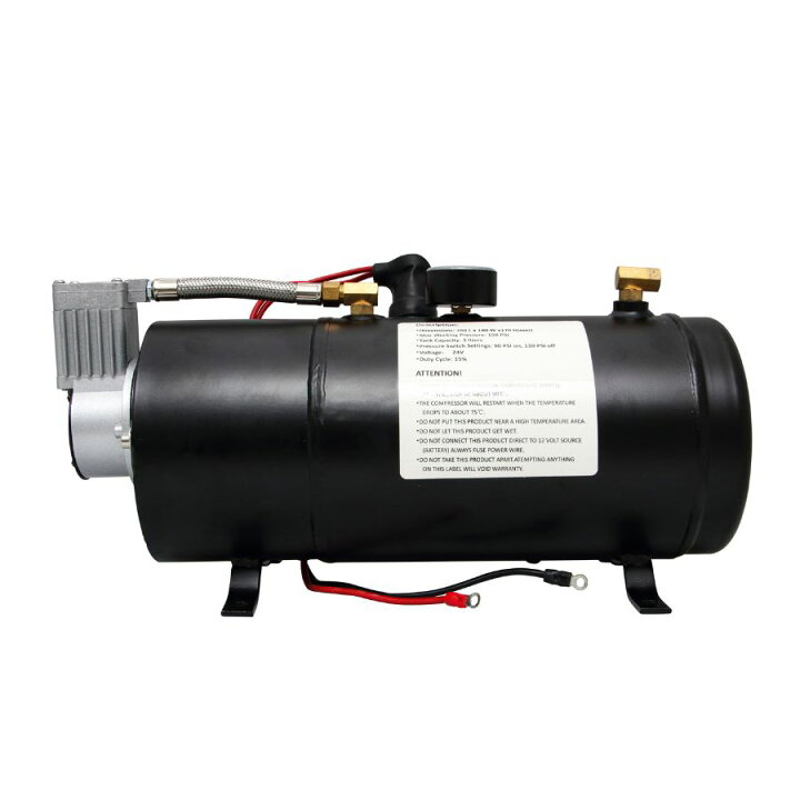 楽天市場】エアータンク 自動コンプレッサー付き ホーンメイト 12V 3.0 