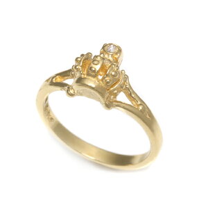 CI[_[yzyOzANGELIQUE CROWN BAND W/1 DIAMOND IN CROSS 18K YELLOWGOLD