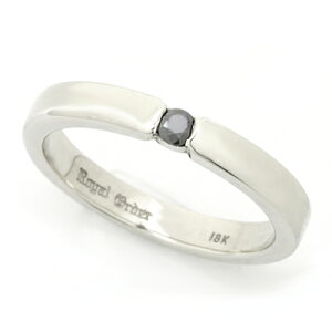 �y�����ς��菤�i�z���C�����I�[�_�[�y�����z�y�����O�zHALO RING w/BLACK DIAMOND 18K�@WHITEGOLD�yROYAL ORDER�z