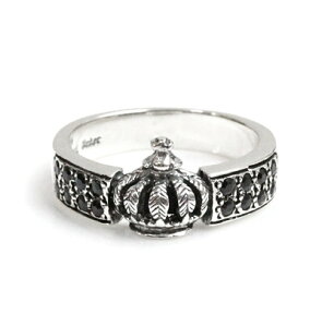 ���C�����I�[�_�[�y�����z�y�����O�zDemi Band Crown Ring(Pave CZ BLACK)