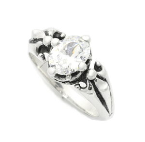 ���C�����I�[�_�[�y�����z�y�����O�zTriple Band Crown FDL with Oval Stone �yROYAL ORDER�z