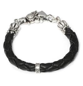 ロイヤルオーダー【公式】【ブレスレット】Thick braided bracelet w/ Crown Tips and Shield Clip 【ROYAL ORDER】