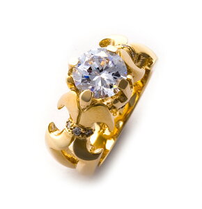 ���C�����I�[�_�[�y�����z�y�����O�zVAMP w/CZ & full PD 10K GOLD �yROYAL ORDER�z