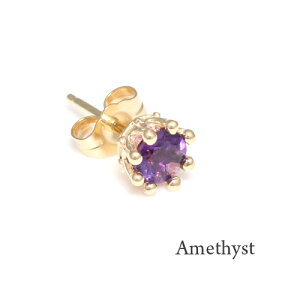�y�����ς��菤�i�z���C�����I�[�_�[�y�����zTINY CROWN STONE STUDS 10k AMETHYST�i1�P�ʁj�y���C�����I�[�_�[�C�������O�s�A�X�z �yROYAL ORDER�z
