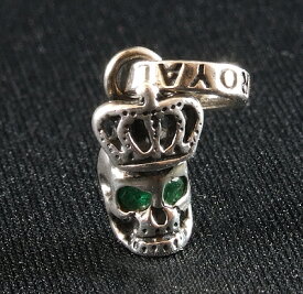 ロイヤルオーダー【公式】【ペンダント】Skull with Crown with Emerald in eyes 【ROYAL ORDER】