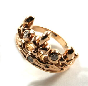 ���C�����I�[�_�[�y�����z�y�����O�zTIARA W/Diamonds 18K PINK GOLD �yROYAL ORDER�z