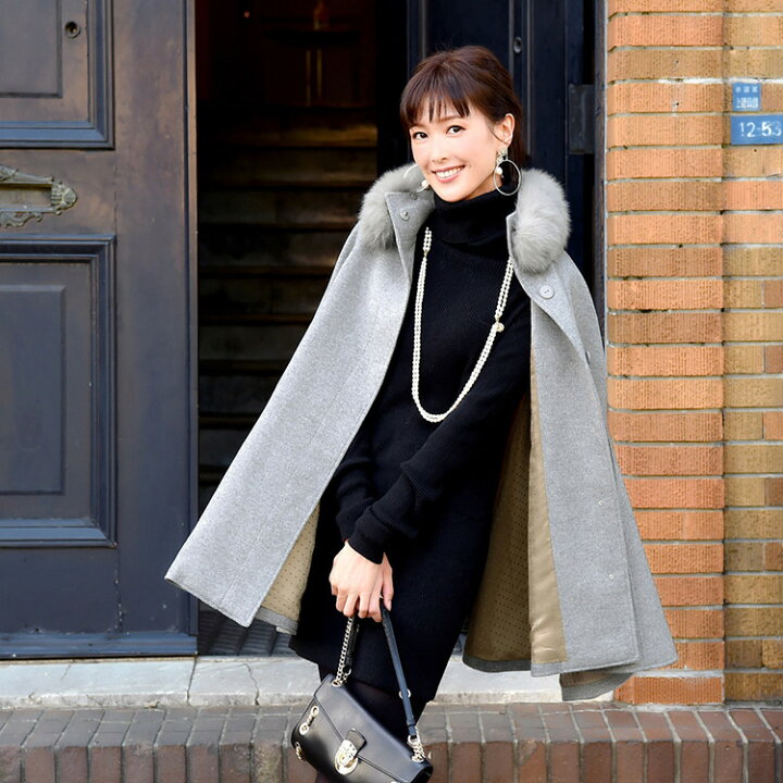 楽天市場】ウールコート ウール100% ファー コート ロングコート  