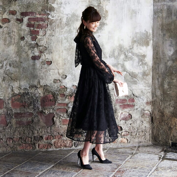 35145円 【海外輸入】 新しい夏のファッションヴィンテージマーメイドミディドレス女性の 半袖フリルハイウエストホリデーパーティードレス Color : Black Size L