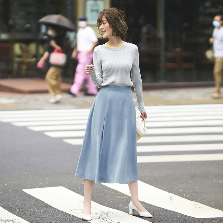 楽天市場 洗える 多機能 フレアスカート レディース ボトムス オフィスカジュアル 春コーデ きれいめ 上品 ベーシック 通勤 Ol 仕事 50代 40代 30代 ミセス 春夏秋冬 大きいサイズ ロング丈 紺 黒 おしゃれ 美脚 細見え ビジネススーツ 即日発送 プレゼント ギフト