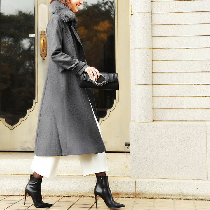 楽天市場】ロングコート ウールコート ファー コート かっこいい  