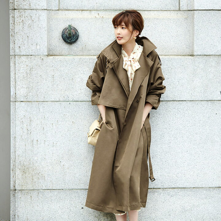 楽天市場 Offクーポン対象商品 テフロン加工 ロングトレンチコート アウター チェスターコート レディース 春コーデ 大きいサイズ 60代 50代 40代 30代 ミセス 秋冬 きれいめ ドレス 通勤 服装 スプリングコート フォーマル 高級感 上品 即日発送 母の日