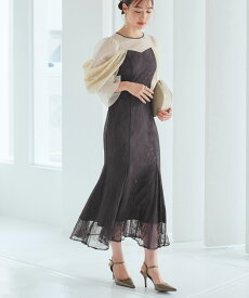 【10%OFFクーポン対象商品】【ストレッチ】レディース パーティードレス 結婚式 オケージョンドレス お呼ばれドレス ロングワンピース シアー マーメイドスカート オフショル 上品 きれいめ 40代 30代 20代 ミセス セレモニー フォーマル 披露宴 長袖 体型カバー 即日発送