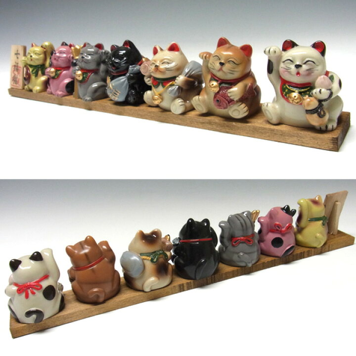 楽天市場】七福招き猫 置物 開運 七福神 招きねこ ネコ 七福ねこ 
