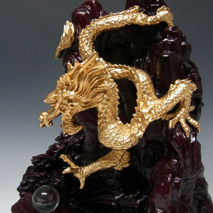 楽天市場】風水龍 置物 金龍下山（大）35cm 降り龍 山水龍 グッズ 