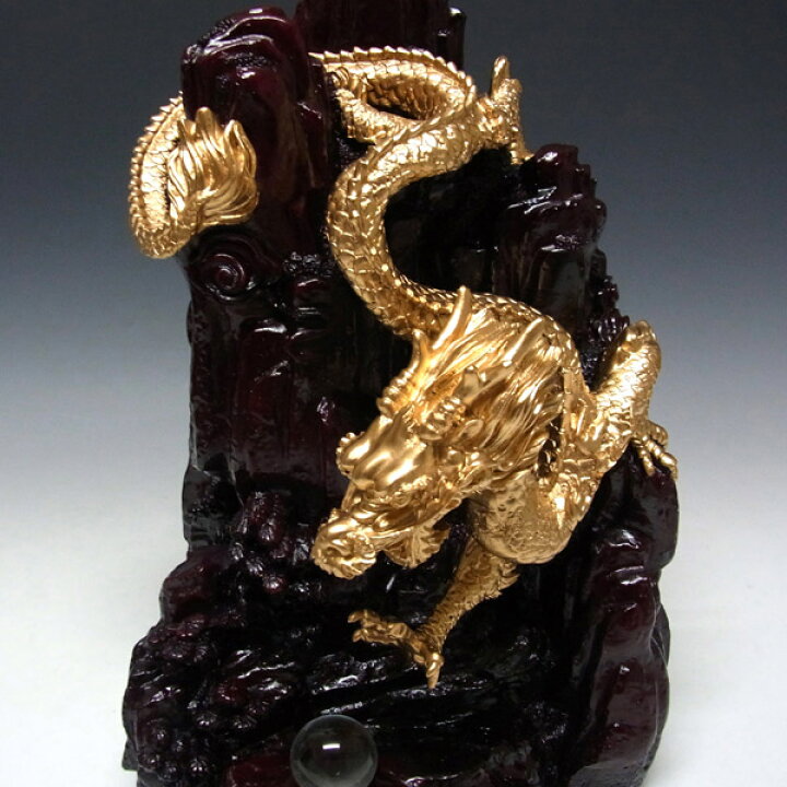 楽天市場】風水龍 置物 金龍下山（大）35cm 降り龍 山水龍 グッズ 