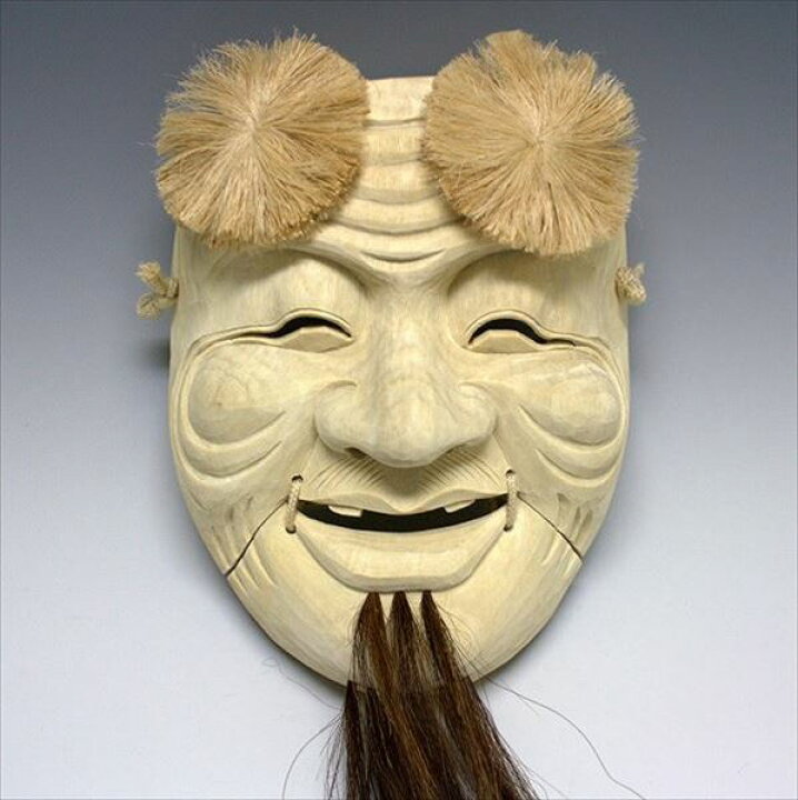 楽天市場】楠面 翁面 木彫り 能面 お面 壁掛け用 [Ryusho] : 龍祥本舗 