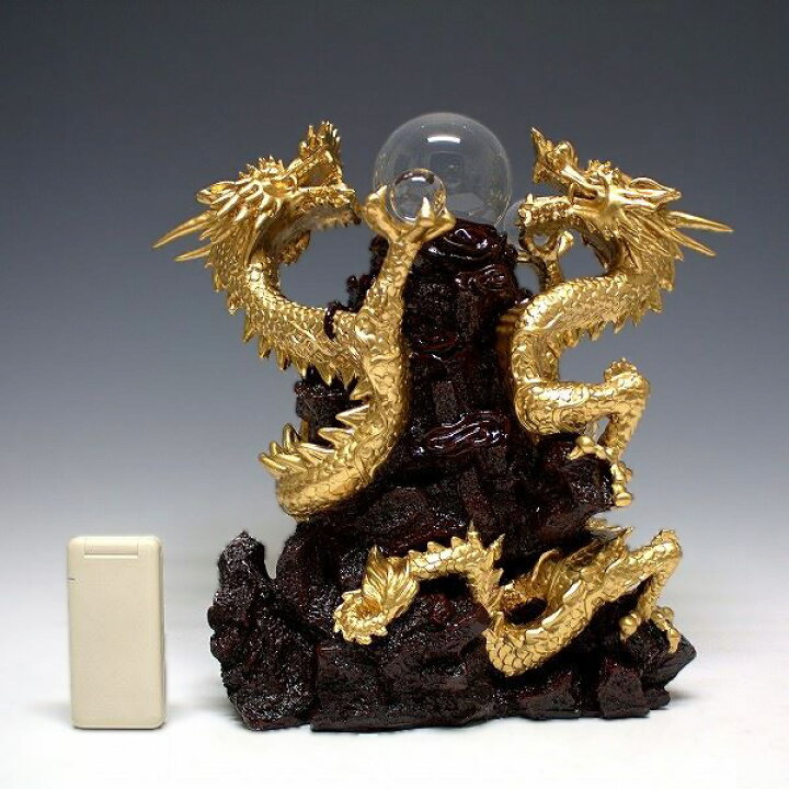 楽天市場】風水龍 置物 双龍（大）34cm 山水龍 グッズ アイテム : 龍祥本舗