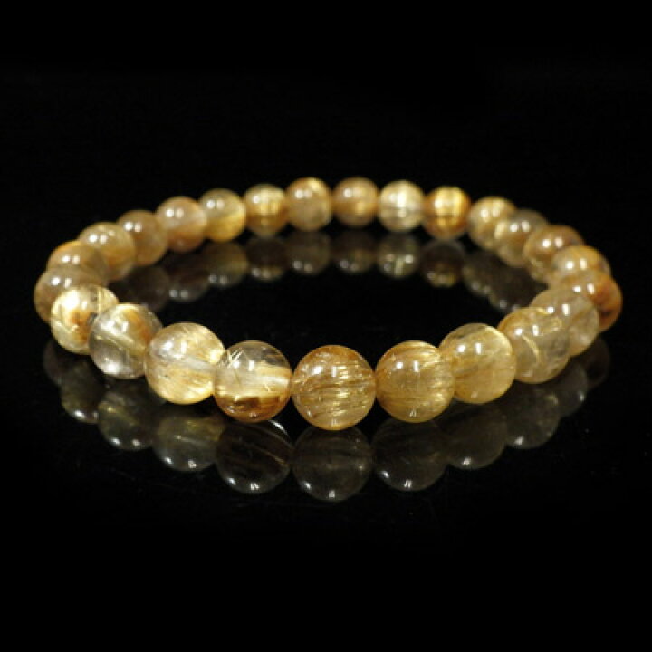 楽天市場】ルチルクォーツ ブレスレット 8mm玉×25個 内周16cm 天然石  