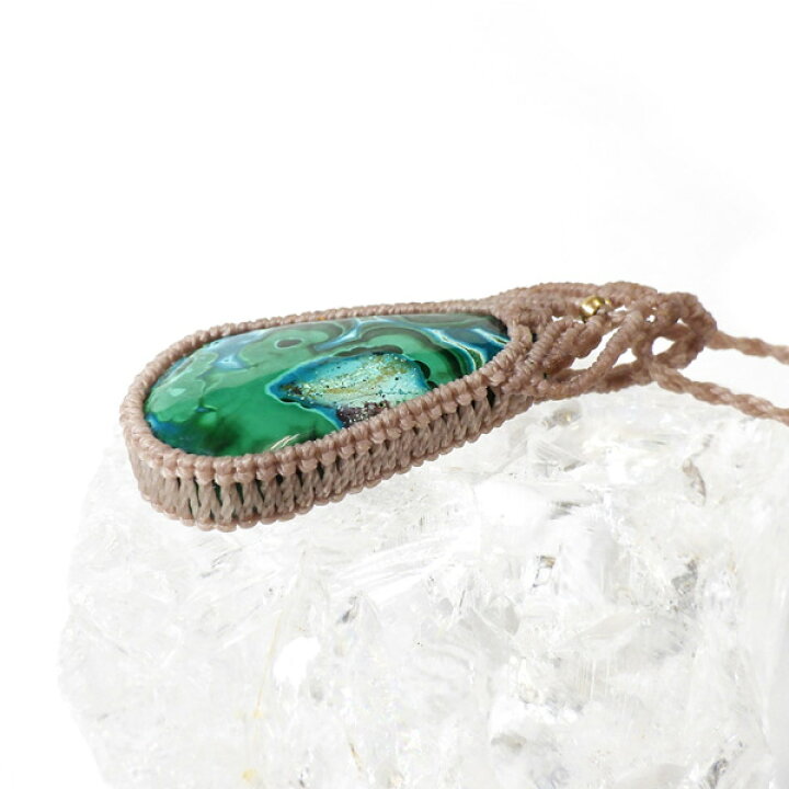 楽天市場】クリソコラマラカイト マクラメペンダント 天然石ペンダント  