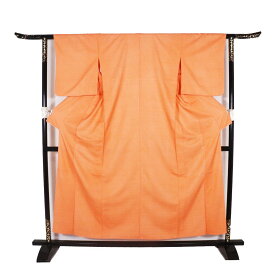 ＼ 20％offクーポン ／ ＼ 特売品 ／ 単衣 小紋 正絹 オレンジ 小花 Sサイズ ki32130 美品 ひとえ 夏着物 レディース シルク ギフト カジュアル 送料無料