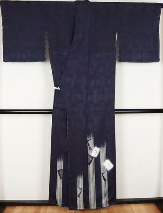 楽天市場】＼ 20％offクーポン ／ 【一点物】訪問着 正絹 紺 刺繍花 