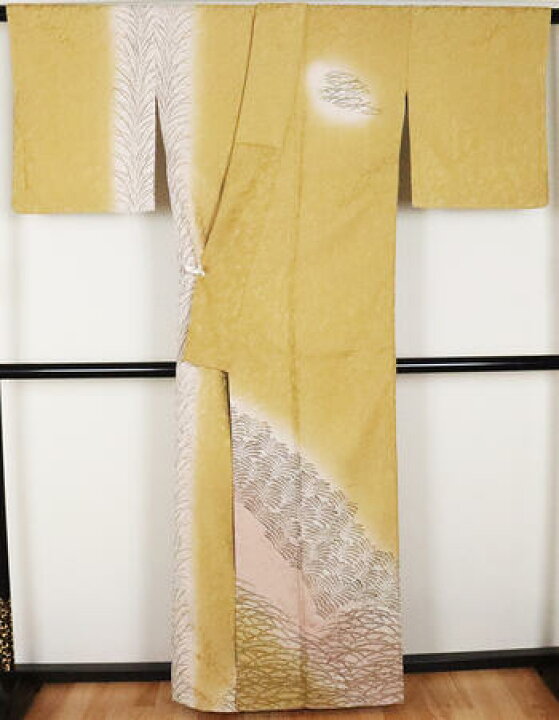 楽天市場】＼ 20％offクーポン ／ 【一点物】友禅訪問着 正絹 黄土色 