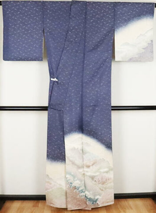 楽天市場】＼ 20％offクーポン ／ 【一点物】絞り訪問着 正絹 青紫 暈 