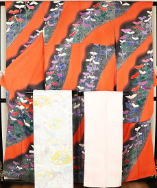 ＼ 20％offクーポン ／ 振袖 長襦袢 袋帯 セット 正絹 菊花 Mサイズ ki25006 美品 振袖3点セット レディース 成人式 リサイクル 中古まとめ買い 在庫限り ギフト 激安 まとめ買い 在庫限り 当日発送 即納 最強翌日配送 送料無料 ギフト ギフト