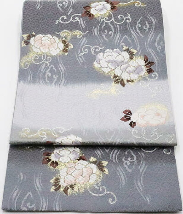 楽天市場】＼ 20％offクーポン ／ 訪問着用 袋帯 正絹 グレー 薄グレー 