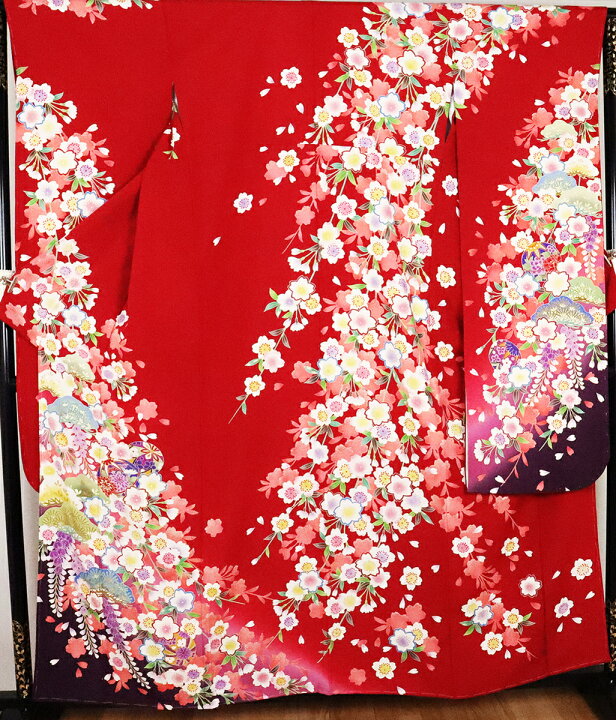楽天市場】＼ 20％offクーポン ／ 【】本振袖☆正絹☆枝垂れ桜 ki23258 
