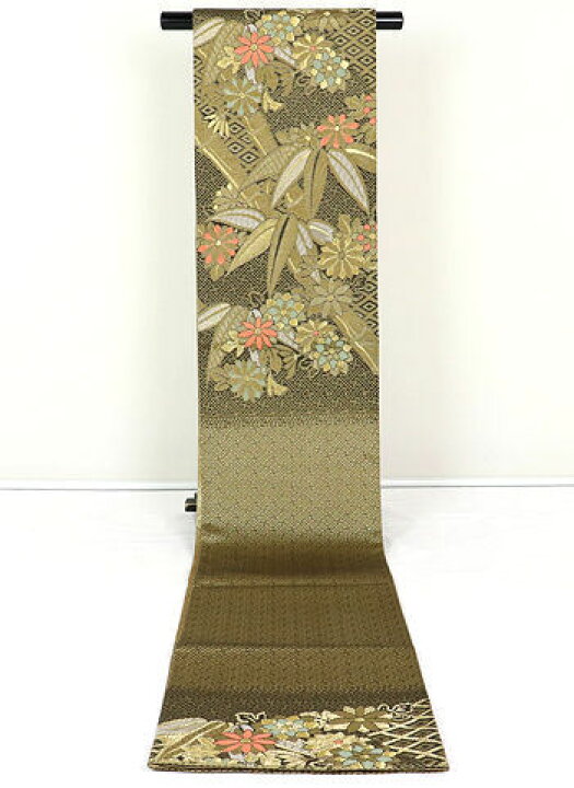 楽天市場】＼ 20％offクーポン ／ 訪問着用 袋帯 正絹 金山寺織 竹笹 L