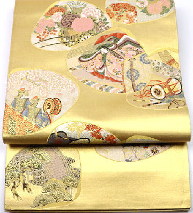 楽天市場】＼ 20％offクーポン ／ 留袖用 袋帯 正絹 王朝巻絵 源氏物語 