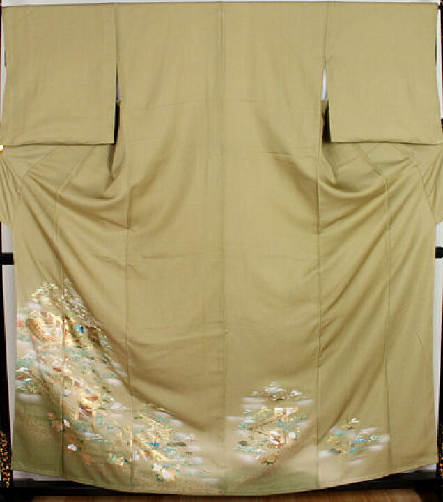 楽天市場】＼ 20％offクーポン ／ 色留袖☆正絹☆金彩洛中図 ki17576 