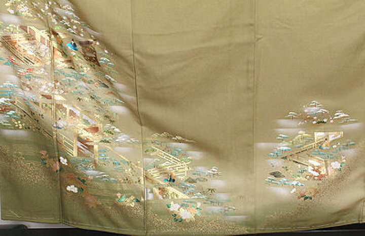 楽天市場】＼ 20％offクーポン ／ 色留袖☆正絹☆金彩洛中図 ki17576