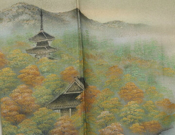 楽天市場】＼ 20％offクーポン ／ 色留袖☆正絹☆山水画 ki17905【美品  