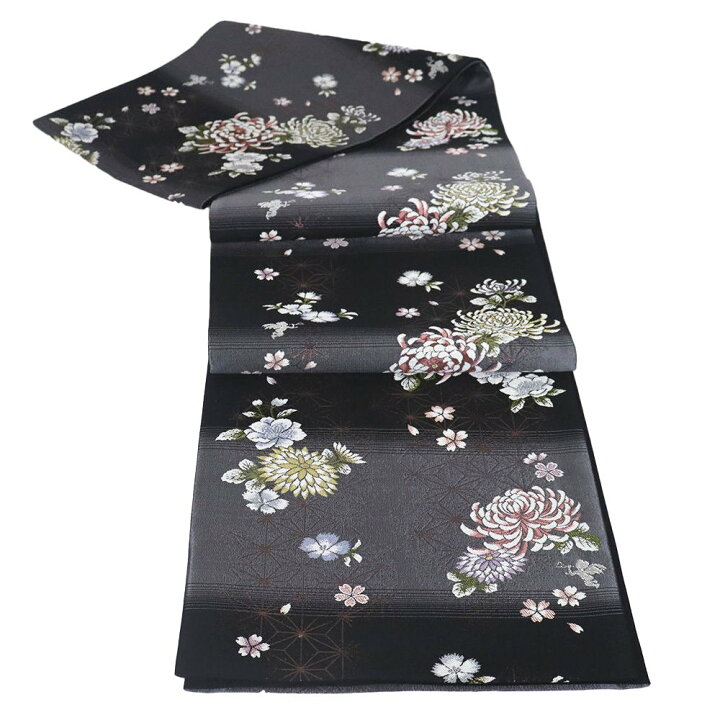 楽天市場】＼ 20％offクーポン ／ 訪問着用 袋帯 正絹 黒 グレー 横縞 